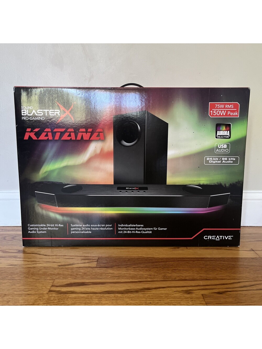 Sound BlasterX Katana Gaming Soundbar + Subwoofer RGB USB 75W RMS - New